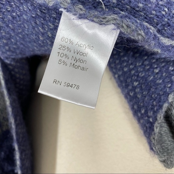 COCOGIO Gray Floral Wool Blend Sweater Large Made in Italy Knit - Picture 6 of 7